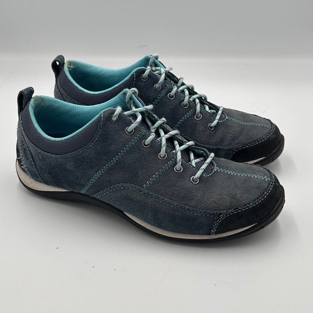 LL Bean Womens 7M‎ Blue Suede Comfort Walking Shoes Athleisure Outdoor